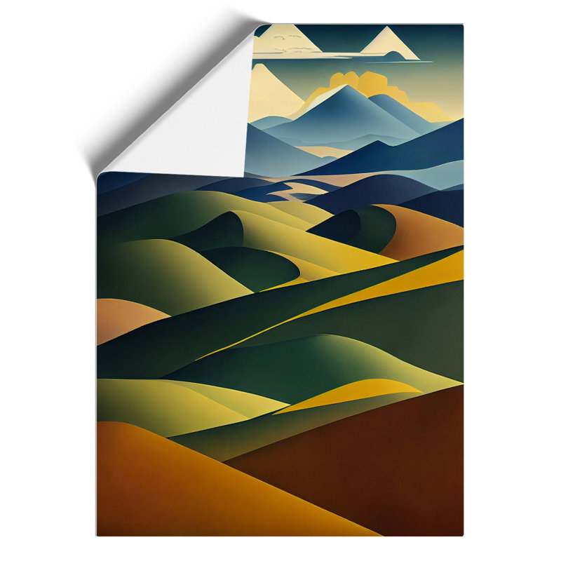Abstract Mountain Landscapes No.5 - Wall Art, Paper, 42cm H x 29.7cm W, White
