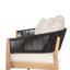 Causeuse de patio pour l'extérieur, finition naturelle en bois d'acacia avec coussin en bois