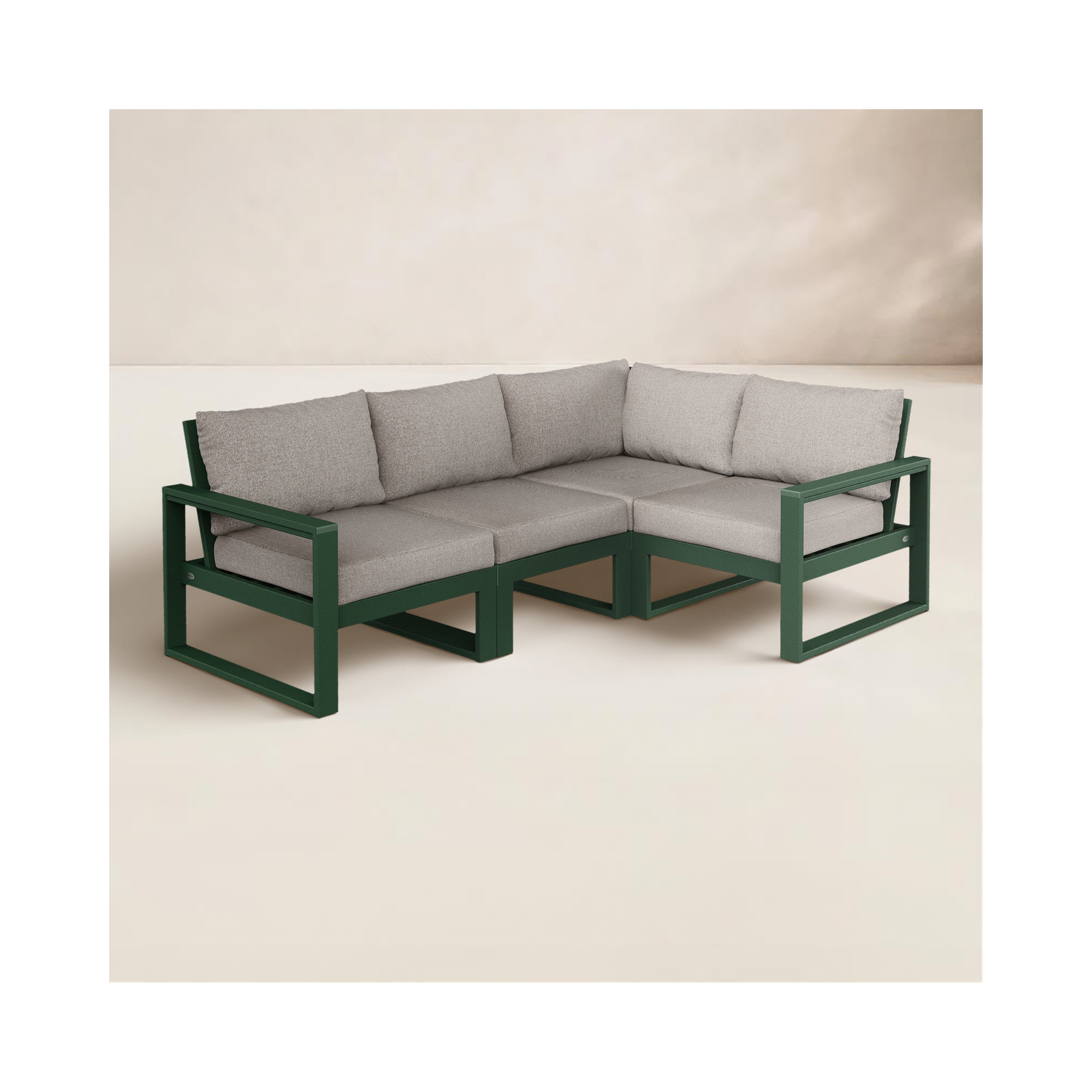 EDGE 4-Piece Modular Deep Seating Set, Weathered Tweed Revolution® Tweed, Green
