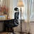 White + Nut-brown Fabric + Solid Wood Free form Floor Lamps