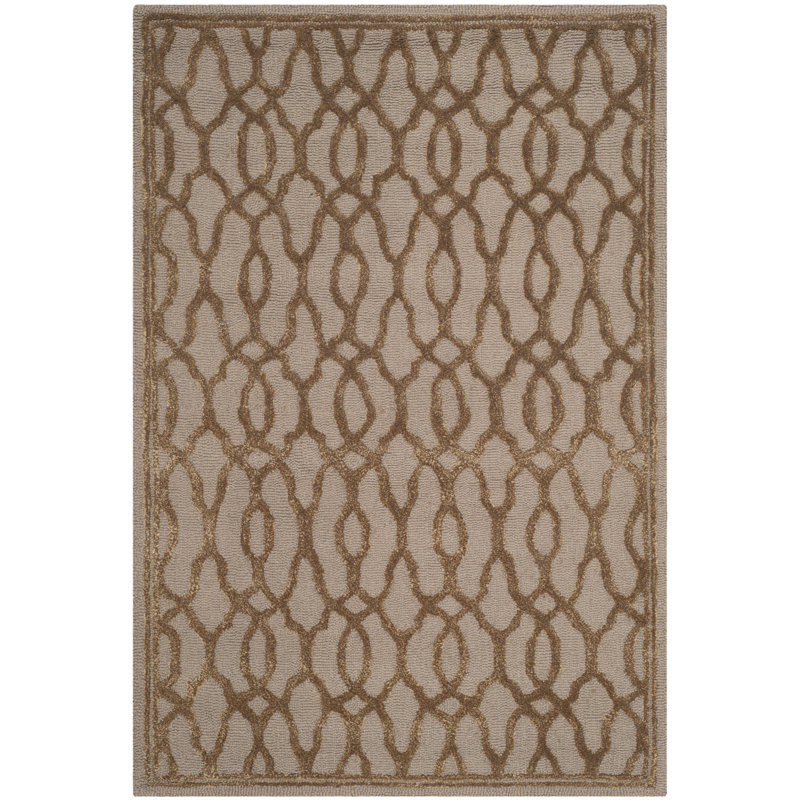 Tapis brun / bronze touffeté à la main Ellis-James, Rectangle 4 pi x 6 pi