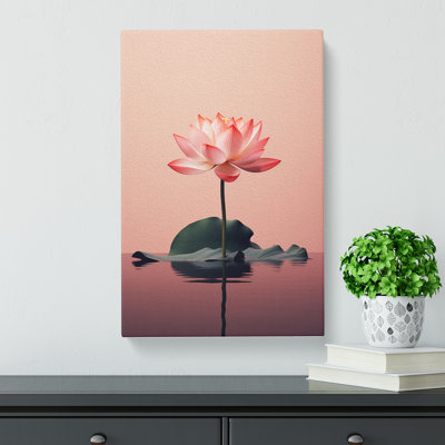 Lotus Flower Minimalism - Wrapped Canvas