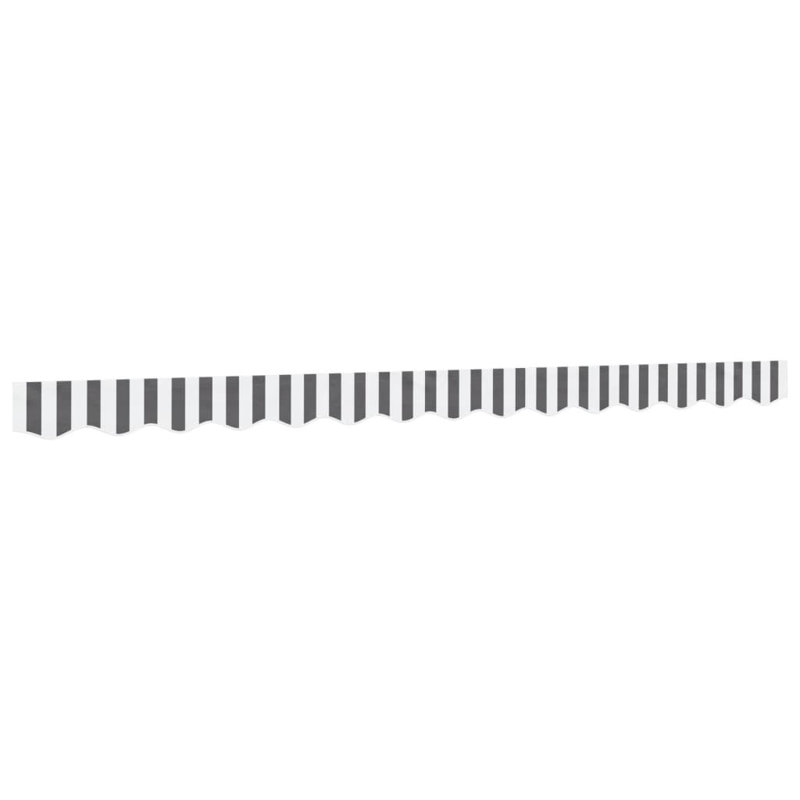 DEvidaxl 20cm D Polyester Cover Retractable Fabric Replacement, Anthracite/White, Striped, 330 x 20cm