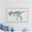 Xander Blue T-Rex Skeleton - Single Picture Frame Painting-37753570