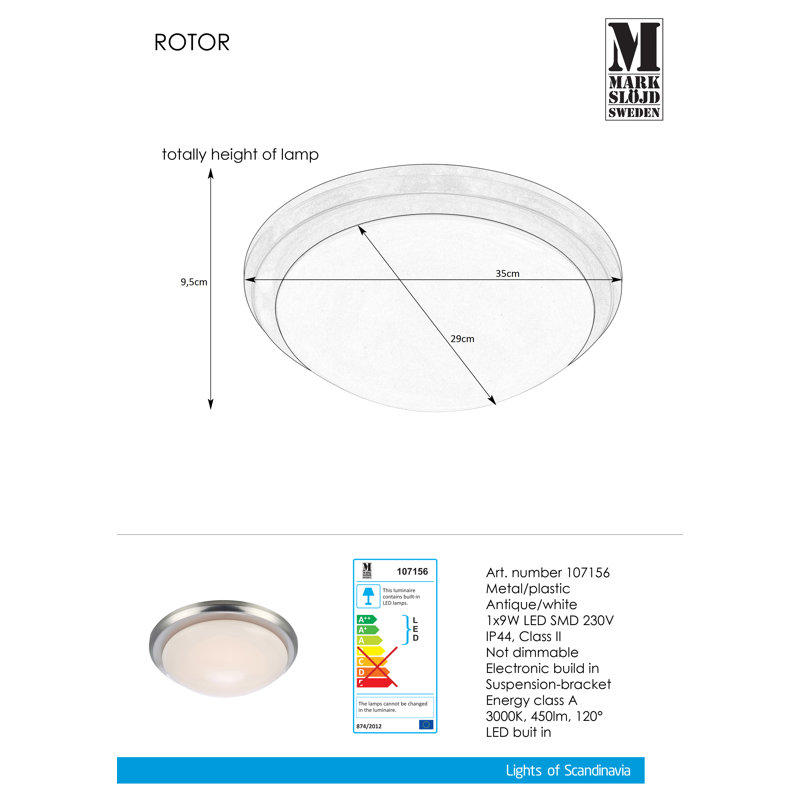 Bethune Acrylic LED Flush Mount, Antique