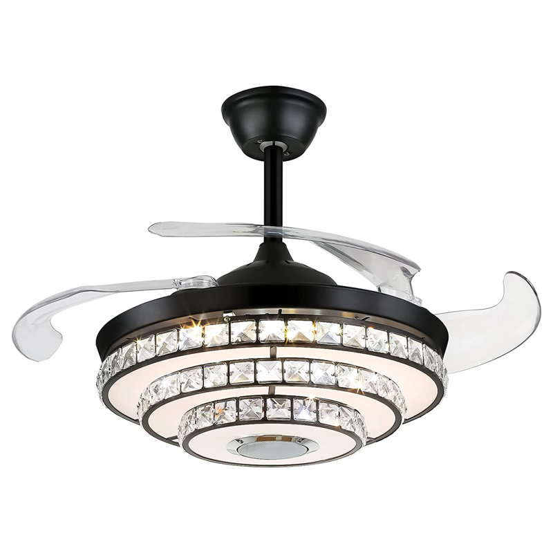 Lyddia Modern 42'' Bluetooth Ceiling Fan with Dimmable LED Lights and Music Player