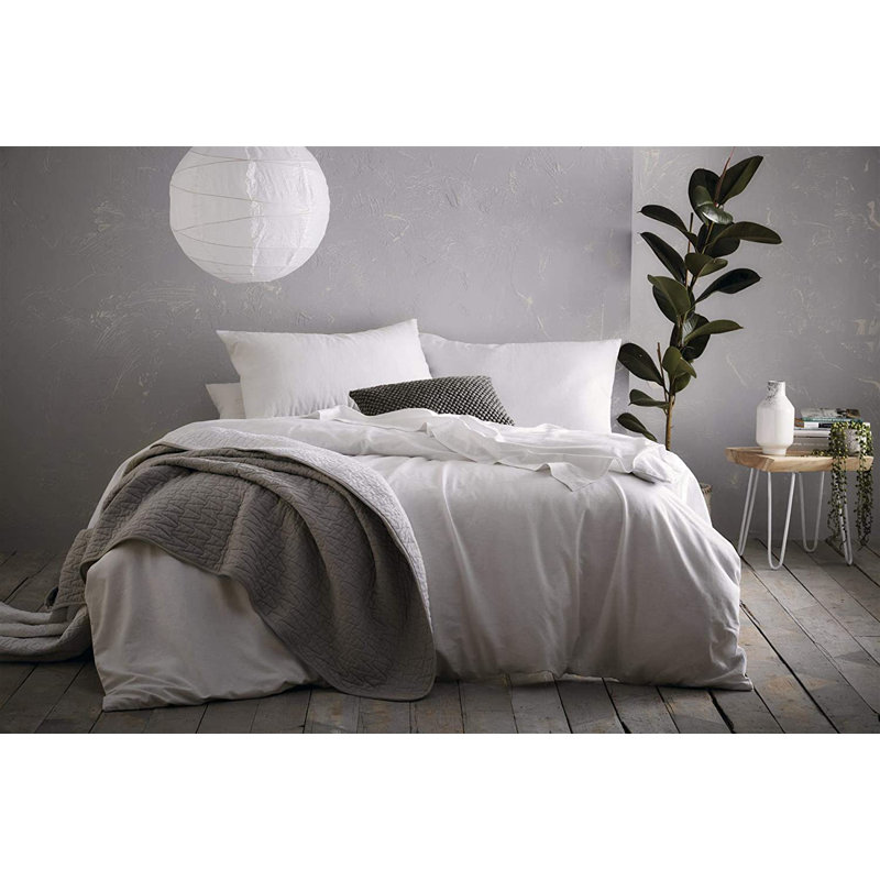 Gloris Solid Colour Duvet Cover Set with Pillowcases, Super King - 2 Standard Pillowcases