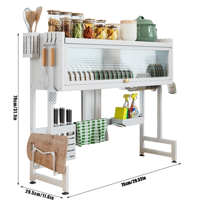 Over The Sink Dish Rack, White