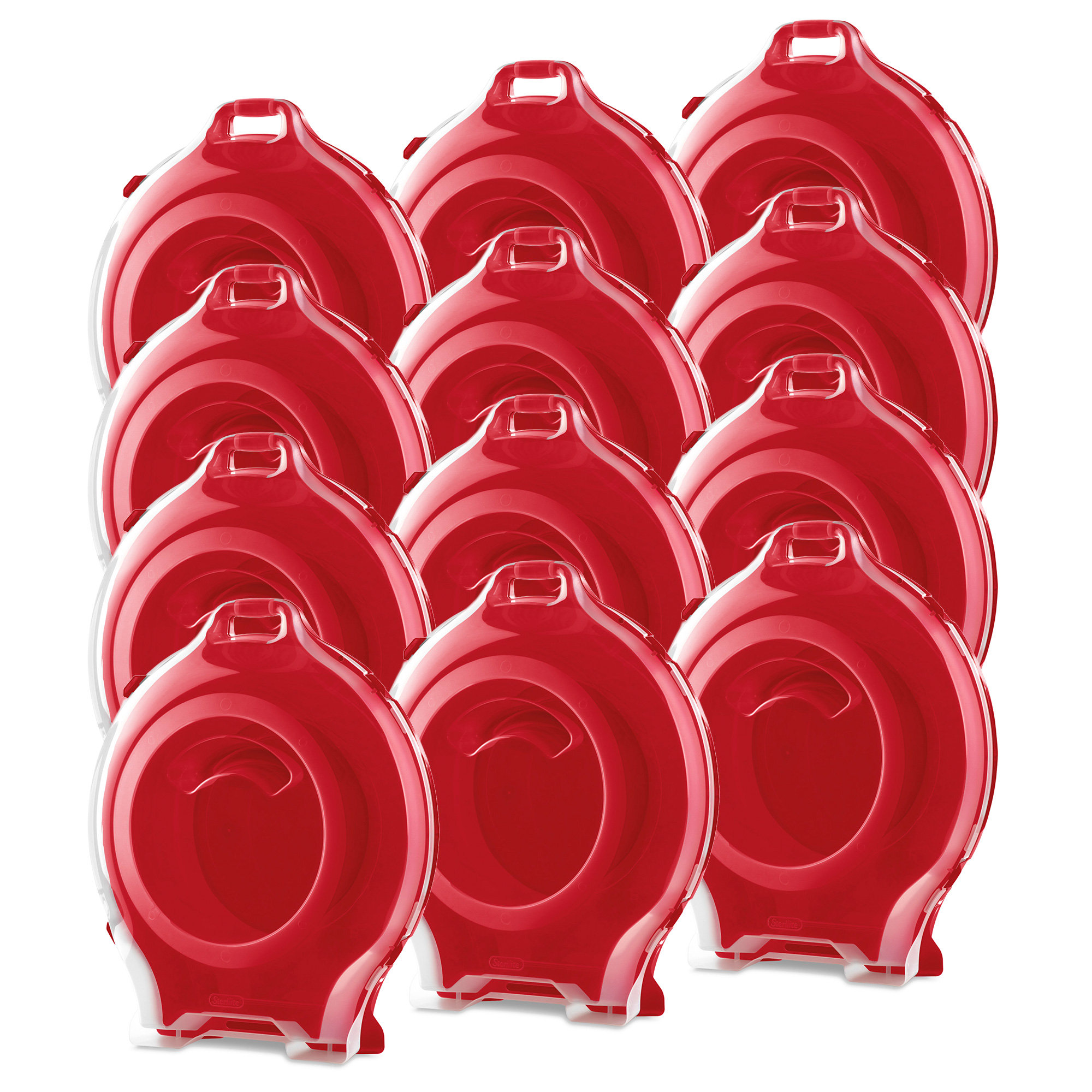 Sterilite 24 In. Red Nesting Storage Christmas Holiday Wreath Box With Clear Lid 19836606