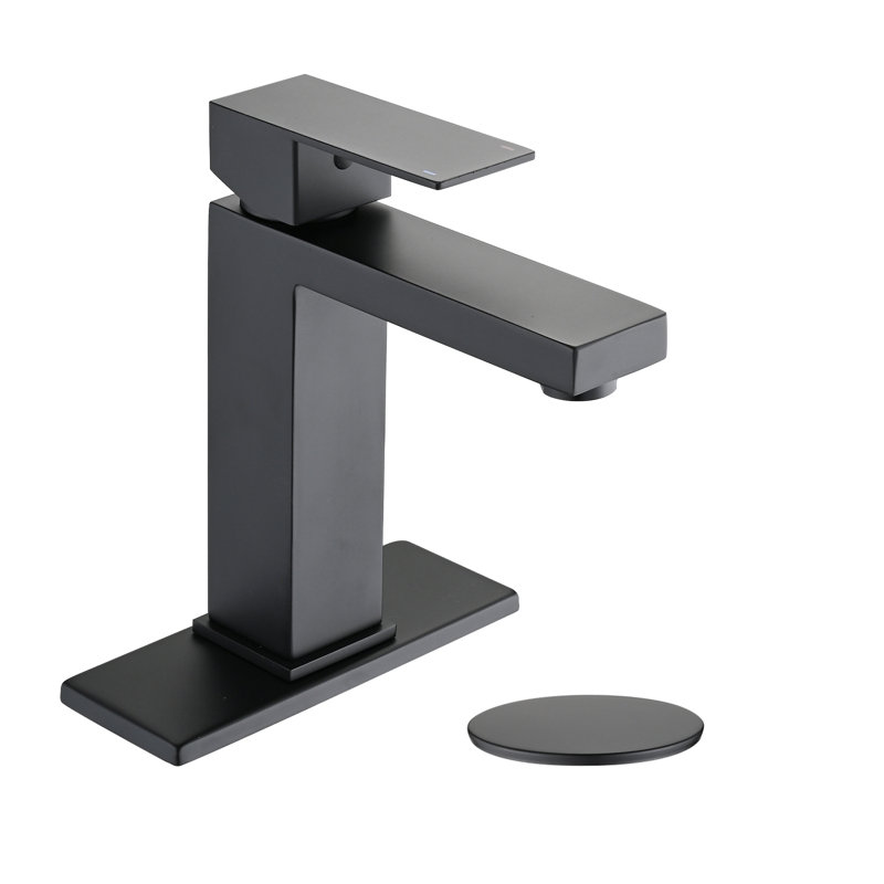 Bathroom Faucet Single Hole, Single Handle Stainless Steel Faucet For Bathroom Sink With Deckplate And Drain Assembly