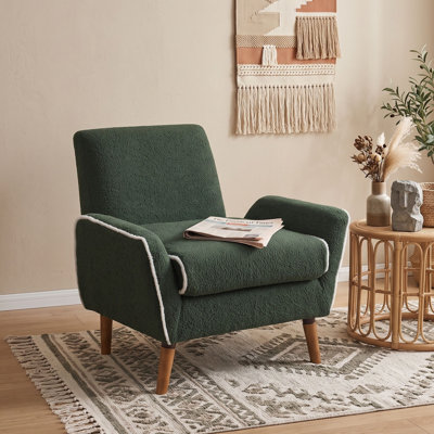 Chaise d'appoint rembourrée avec accoudoirs roulés
