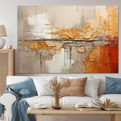 Orange Impressions I - Abstract Collages Canvas Prints