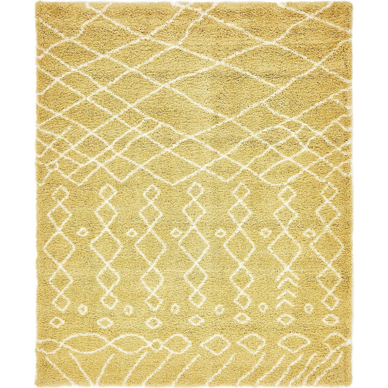 Tapis taupe / ivoire Pickering, Yellow/Ivory, Rectangulaire 8 pi x 10 pi