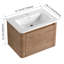Meuble-lavabo mural 28 po avec lavabo en céramique et 1 porte à fermeture en douceur, emballage KD, contreplaqué