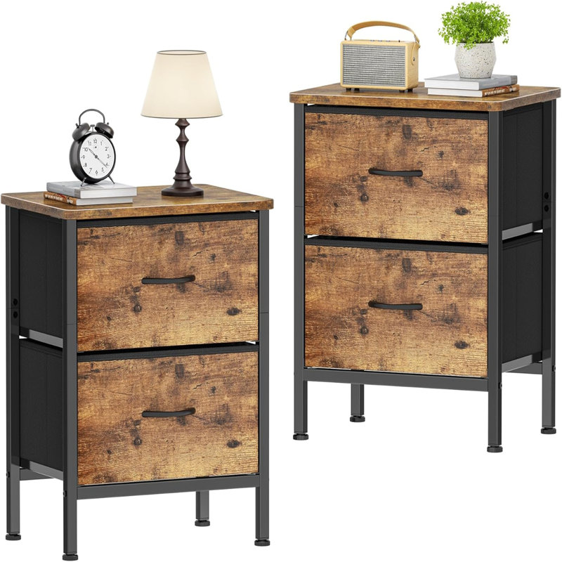 42cm W Metal Bedside Table