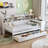 Wooden Daybed with Storage Shelves, Multi-functional Bed with Two Storage Drawers and Study Desk-1146771191-1146771184