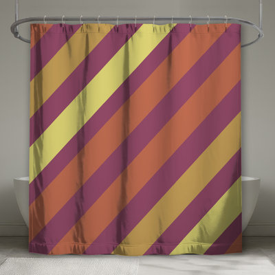 Rideaux de douche diagonaux à rayures très longs