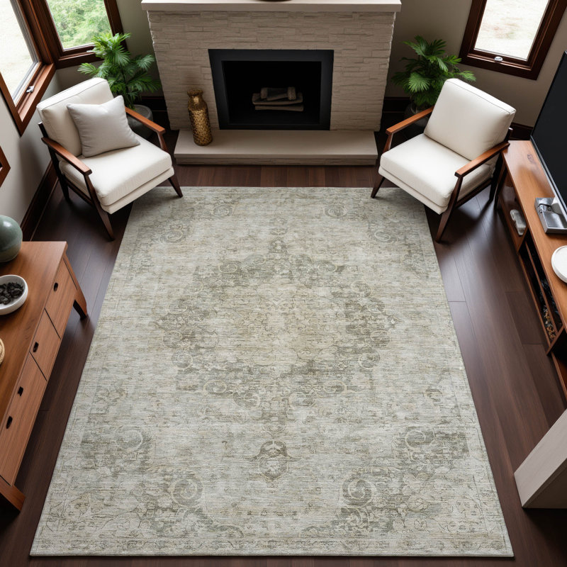 Premium Machine Washable Barry AMF1238 Global Rug, Rectangle 10' x 14'