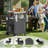 Outdoor Grill Cart with Patio Furniture, Outdoor Grill Table with Storage,Rolling Bar Cart Outdoor BBQ Cart with  Hooks and Spice Rack for Grilling Accessories, Black