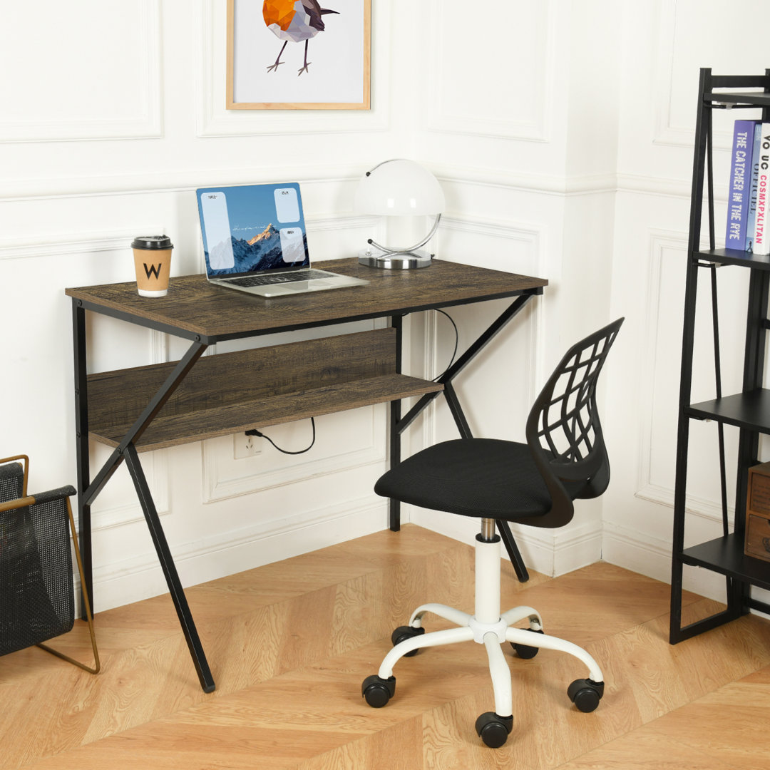 39.3" Desk, Study PC Table For Home Office, For Teenagers Working & Crafting FurnitureR Color