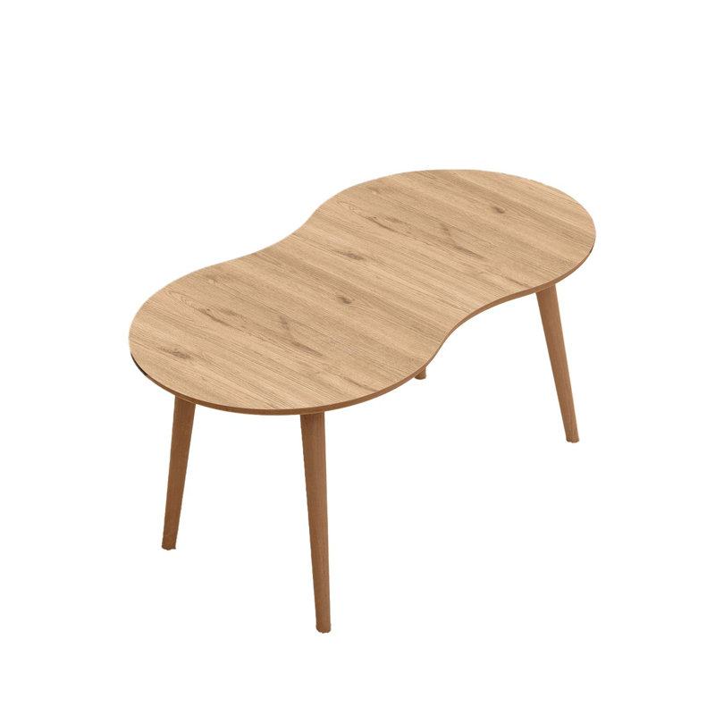Adelah Modern Oak Color Coffee Table, 39.0 x 17.7 x 21.7 inches | 100% MDF with Wooden Legs, Thickness: 0.7 inches | Scandinavian Design, Perfect for Living Room & Lounge, Stylish and Durable Furniture
