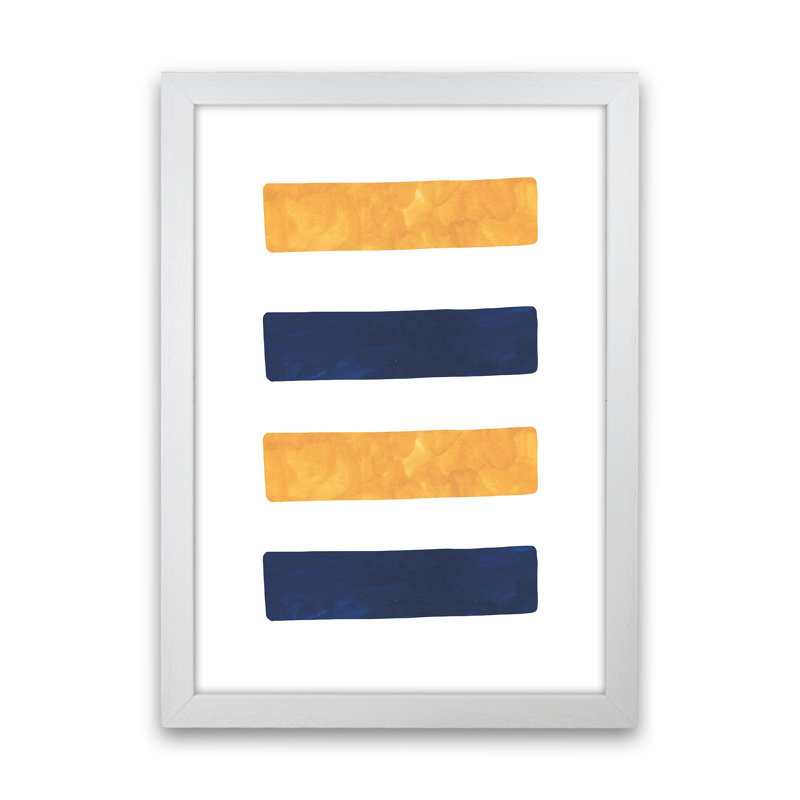 Horizon Abstract Lines by Pixy Paper - Print, 29.7cm H x 21cm W x 3cm D, White Framed
