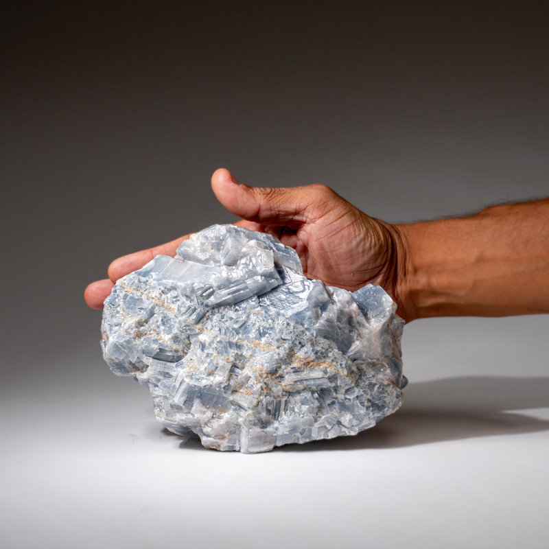 Blue Calcite Crystal Cluster From Mexico (4.5 Lbs)
