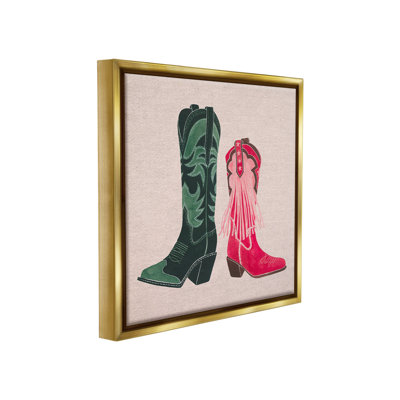 " Cowboy & Cowgirl Boots Floater Frame " by Grace Popp