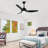 Vaczon 52" Modern Propeller Dimmable Ceiling Fan with LED Lights and Remote Control, 6 Speeds Reversible DC Motor, 3 Color Lights, Timer, 4''/10'' Downrods, for Indoor/Covered Outdoor Use-639746292