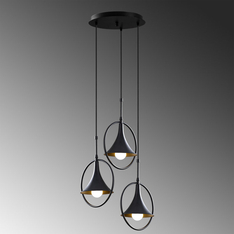 Luminaire suspendu conique à 3 lumières Excalibur
