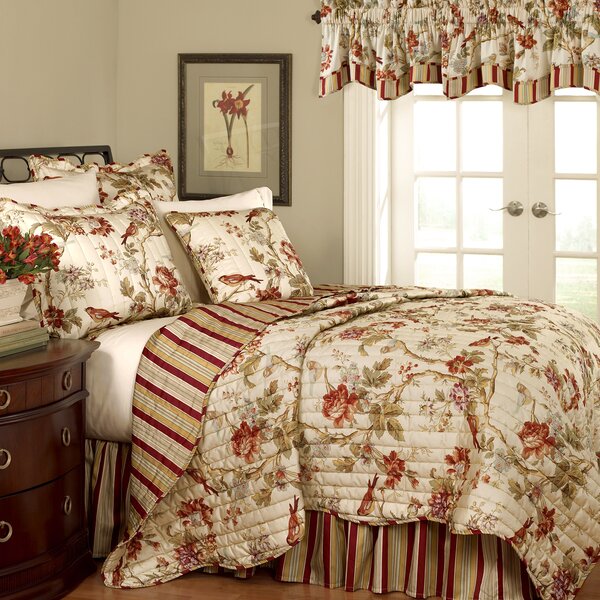 4pc Twin Mudan Quilt Set Taupe - Waverly