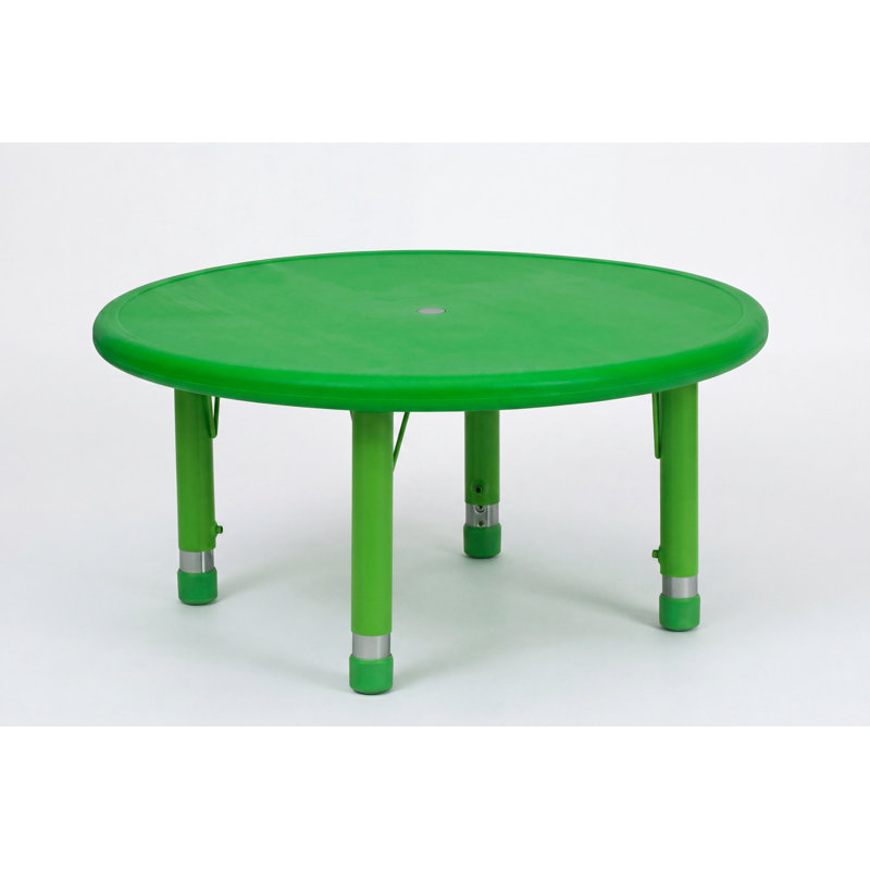 Table d'activité ronde réglable en plastique, vert