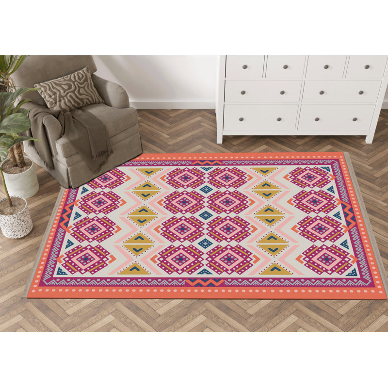 Tapis intérieur / extérieur Sarkaria, Rectangle 2 pi 7 po x 4 pi 11 po