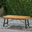 Table basse d'extérieur en bois d'acacia, finition teck / métal rustique
