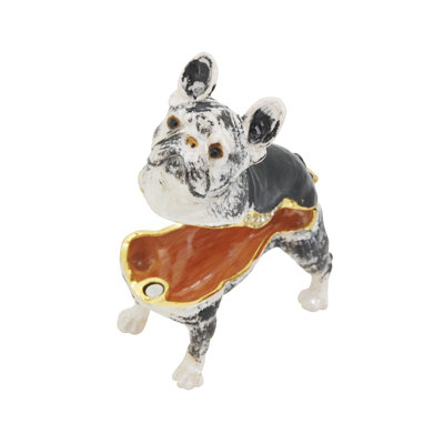Boîte à bijoux bijou bouledogue français - Porte-bijoux pour chien en alliage de zinc, boîte à souvenirs décorative