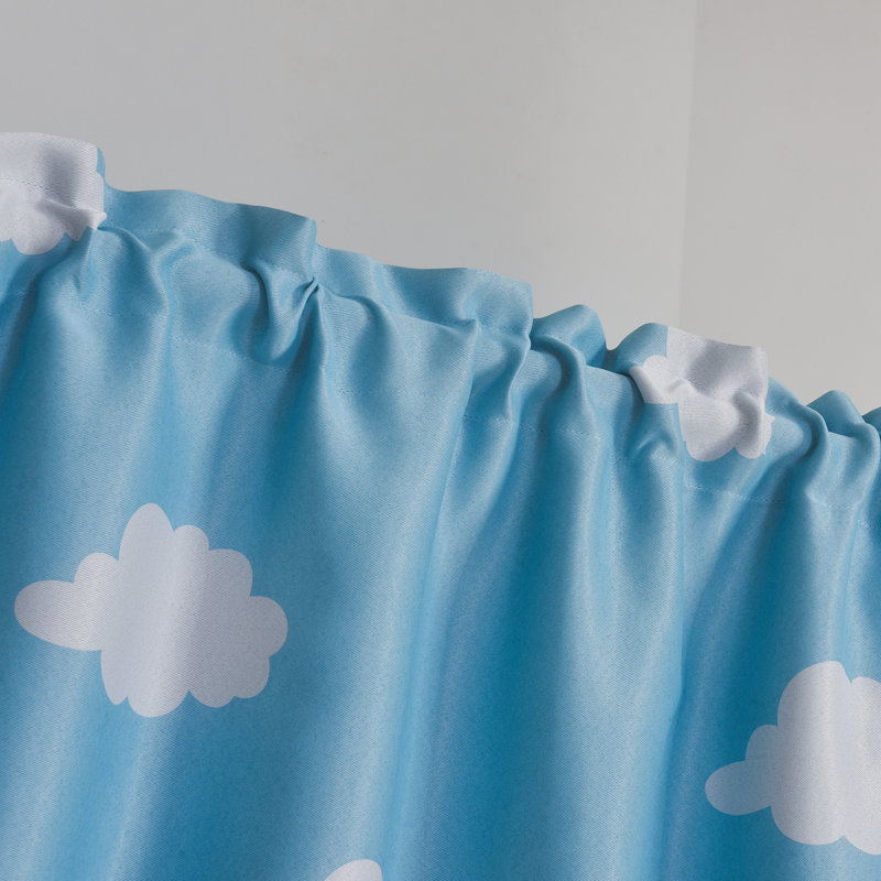 Cloud Pattern Blackout Kitchen Curtain 3‑Piece Set, 54"W x 18"L+26"W x 30"L  (Pack of 3)