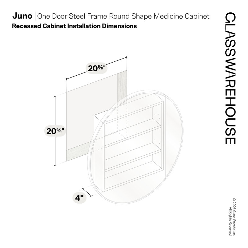 Recessed or Surface Mount Framed Medicine Cabinet, Bronze