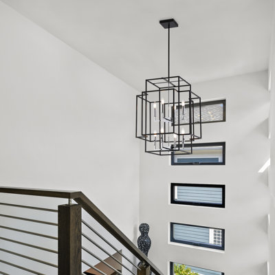 8 Light Pendant in Transitional Style - 22 Inches Wide by 28 Inches High Open Frame Cage