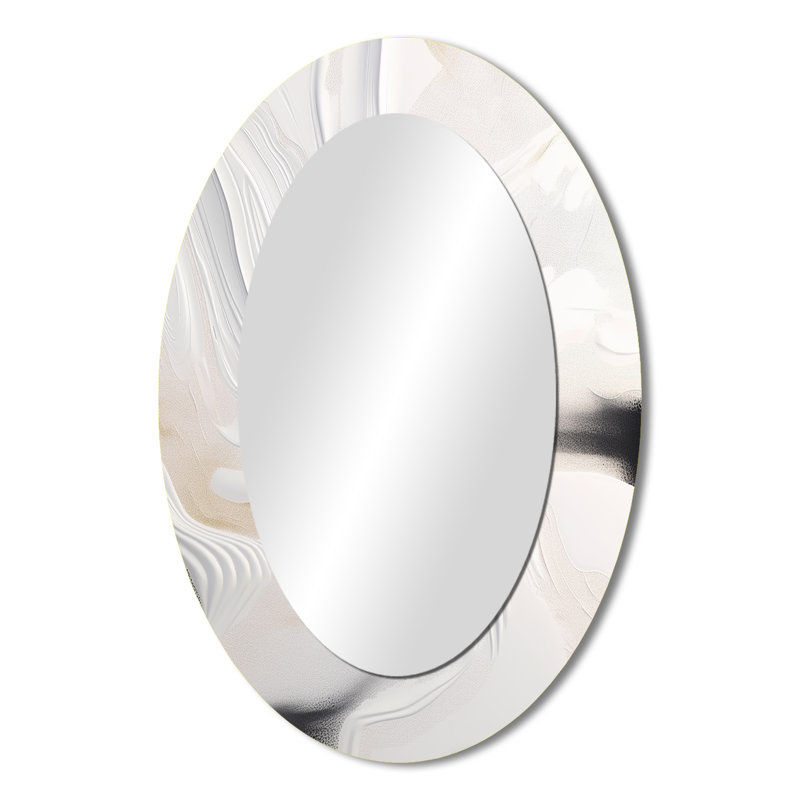 Miroir mural blanc et doré ondulé blanc et doré, 36 po x 24 po