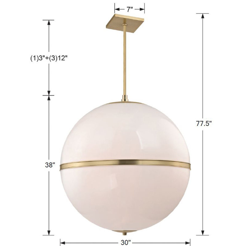 Truax 3 - Light Chandelier, Aged Brass