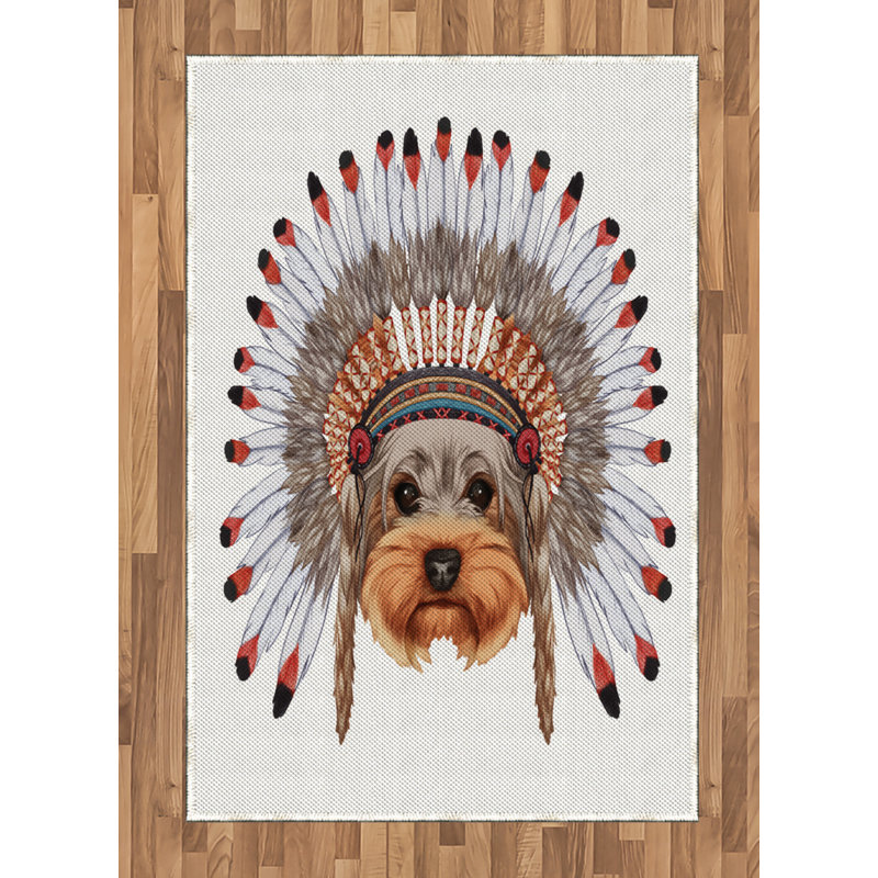 Tapis décoratif en fibre de polyester à haute densité Yorkie, Rectangle— 4 pi x 5 pi 8 po