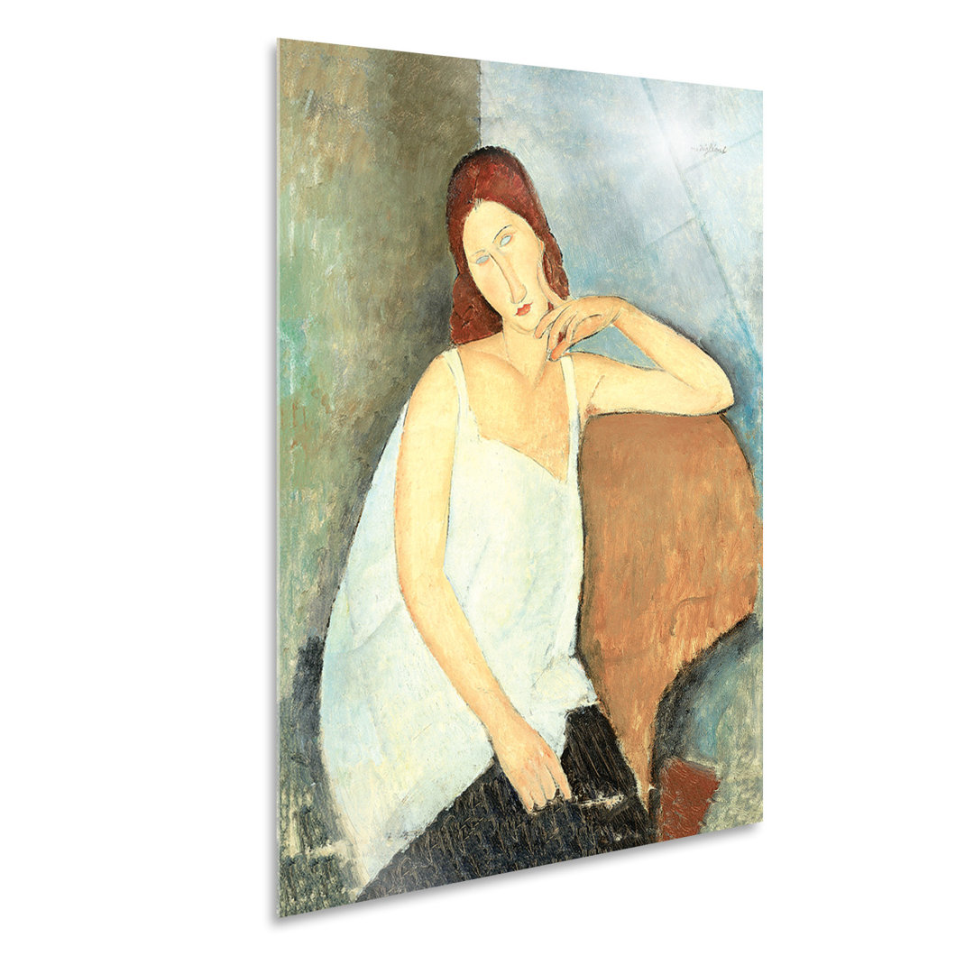 Wandbild Jeanne Hebuterne in Armchair von Amedeo Modigliani