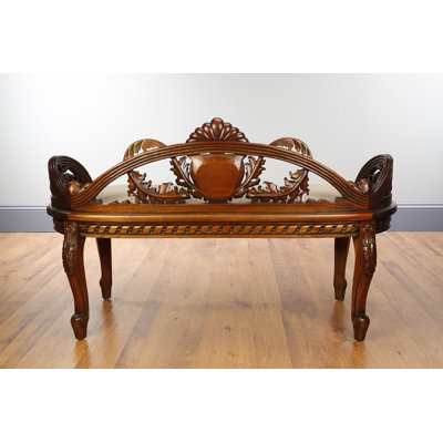 Banc ovale en bois d'acajou Madonna