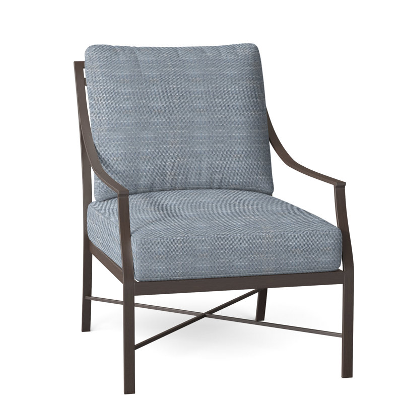 Monaco Aluminum Lounge - Chalk, Rollo Chambray InsideOut® Linen, Chalk, No Welt
