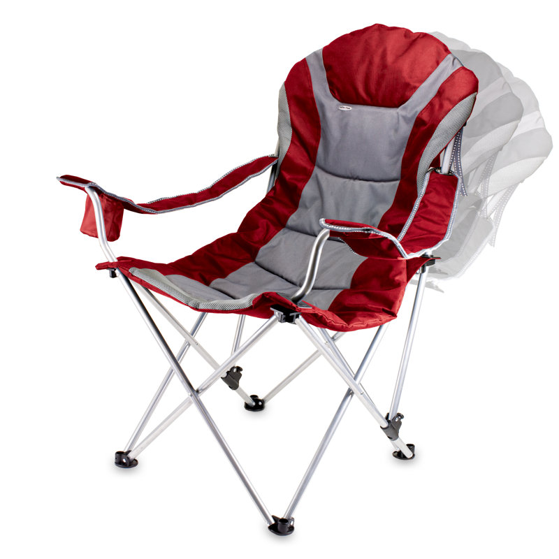 Reclining Camp Chair with Carry Bag Manuel, Red / Gray