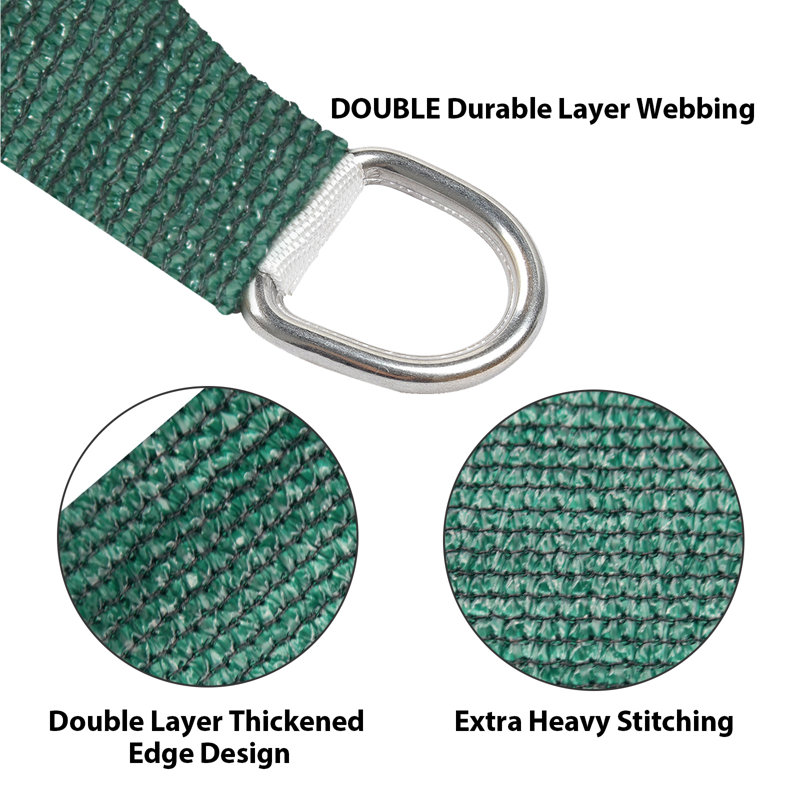 12' x 16' Triangle Shade Sail, Dark Green