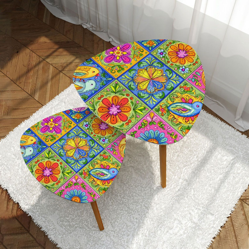 Ensemble de 2 tables basses gigognes Triangle