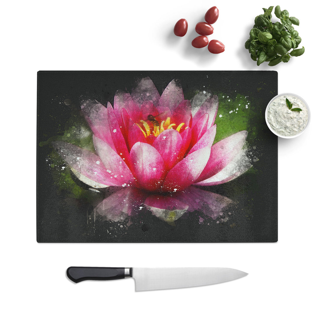Water Lily Flower Vol.3 Paint Splash Chopping Board