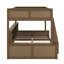Lit double superposé au-dessus de grand lit double avec armoires de rangement et port USB-558395921
