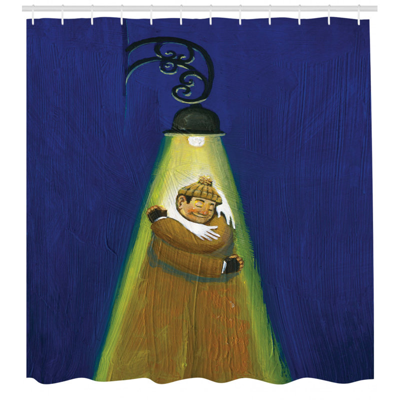 Shower Curtain with Hooks Included, 69" H x 105" W